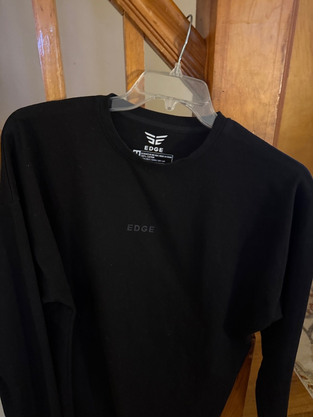 edge Black Long-Sleeve Crewneck Sweatshirt - Picture 2 of 4